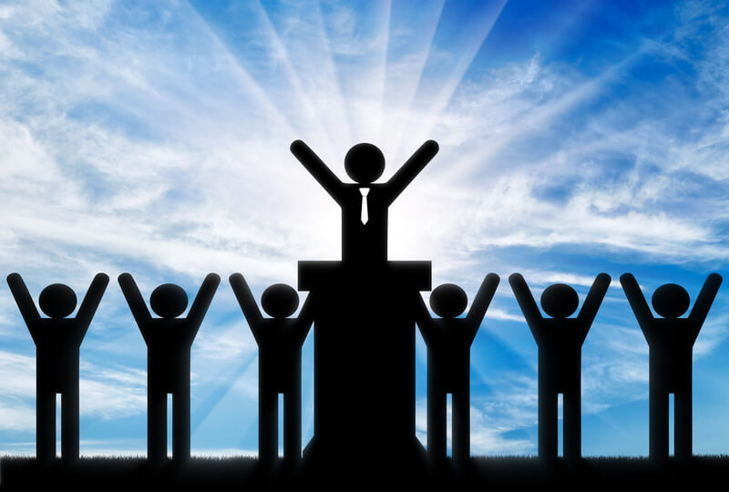 Man icon leader and team of minded people